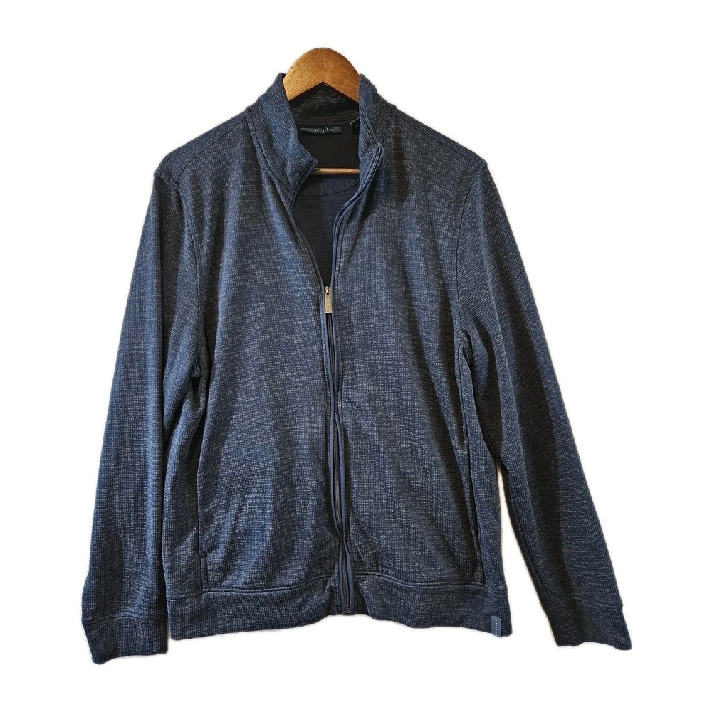 Perry Ellis Jacket Mens Large Full Zip Performance Track Layer Polyester Blend